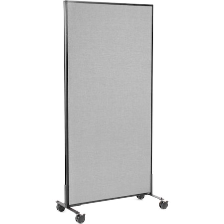 Interion By Global Industrial Interion Mobile Office Partition Panel, 36-1/4inW x 75inH, Gray 694957MGY